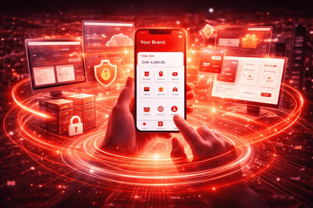 Custom branded digital wallet app powered by Telecel fintech infrastructure